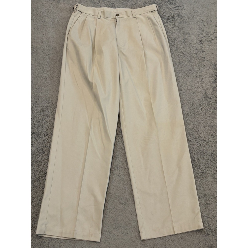 NWT Covington Dress Pants Mens 36x34 Beige Comfort Fit Casual Slacks Chino